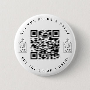 Badge Rond 5 Cm Bouton Code QR de l'Épouse à boire Bachelorette