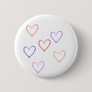 Badge Rond 5 Cm bouton coeur