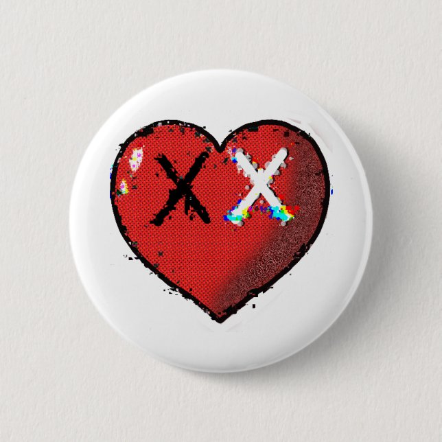 Badge Rond 5 Cm Bouton coeur Cheez (Devant)