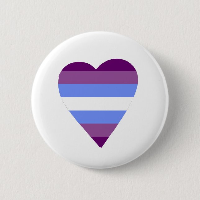 Badge Rond 5 Cm Bouton Coeur non conforme au genre (Devant)