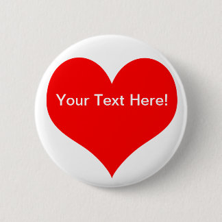 Badge Rond 5 Cm Bouton Coeur personnalisable