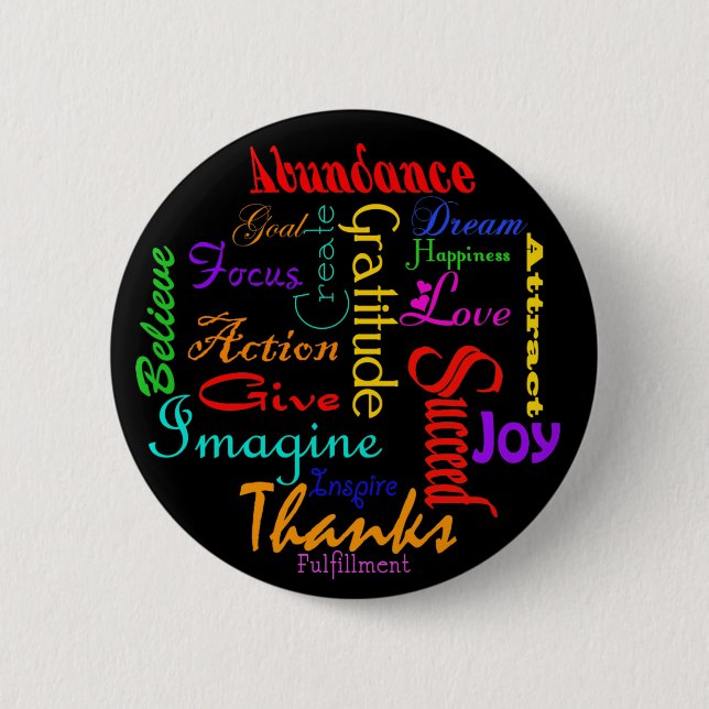 Badge Rond 5 Cm Bouton Collage Motivationnel Word (Devant)