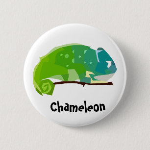 Badge Rond 5 Cm Bouton coloré de caméléon