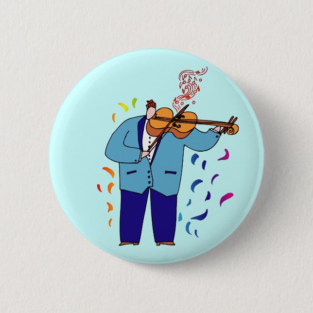 Badge Rond 5 Cm Bouton coloré de violoniste (Devant)