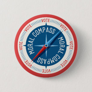 Badge Rond 5 Cm Bouton Compass moral
