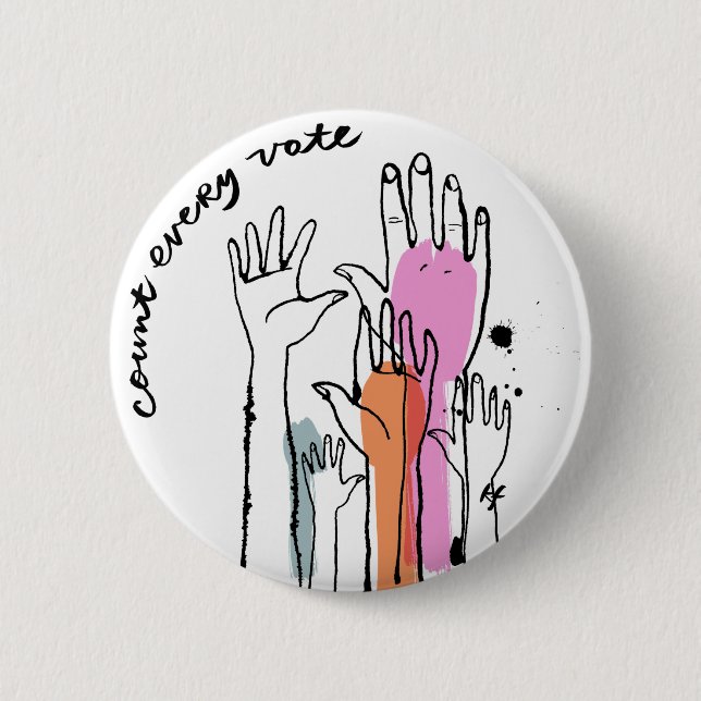 Badge Rond 5 Cm Bouton Compter chaque vote (Devant)
