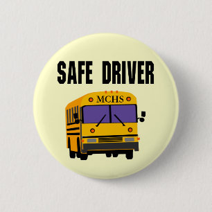 Badge Rond 5 Cm Bouton Conducteur de bus scolaire sécurisé