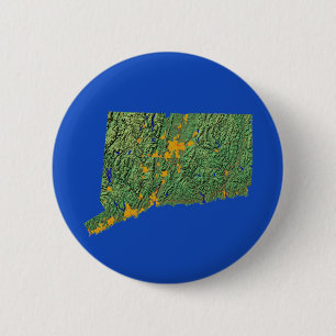 Badge Rond 5 Cm Bouton Connecticut Map
