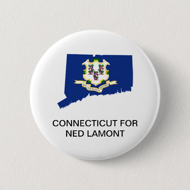 Badge Rond 5 Cm Bouton CONNECTICUT pour NED LAMONT GOVERNOR (Devant)