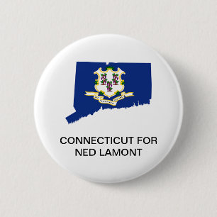 Badge Rond 5 Cm Bouton CONNECTICUT pour NED LAMONT GOVERNOR