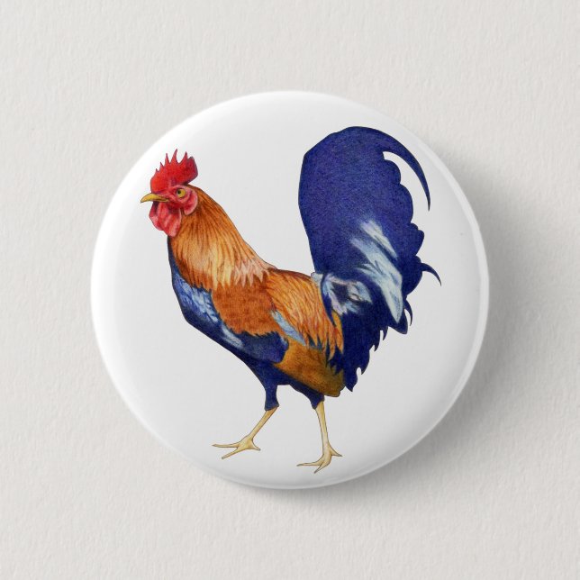 Badge Rond 5 Cm Bouton coq (Devant)