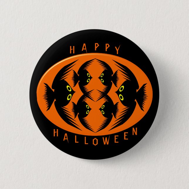Badge Rond 5 Cm Bouton Corneille d'Halloween (Devant)