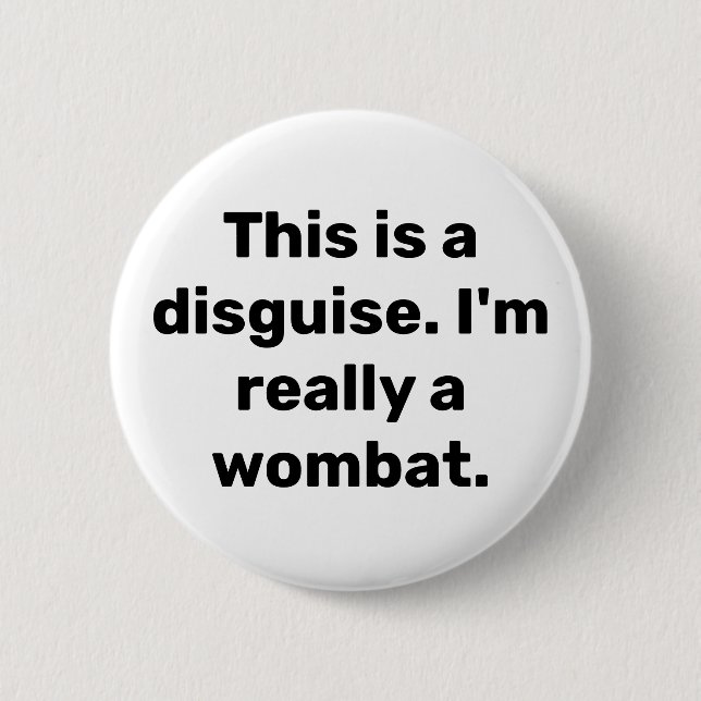 Badge Rond 5 Cm Bouton Costume Wombat (Devant)