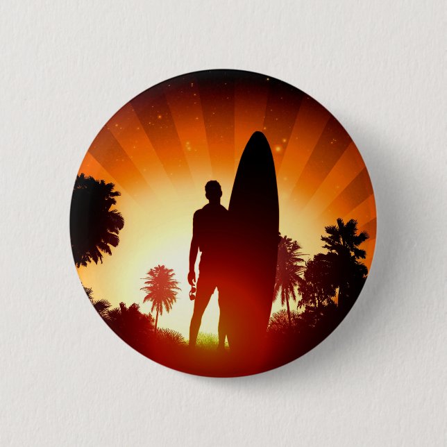 Badge Rond 5 Cm Bouton Coucher de soleil (Devant)