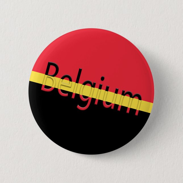 Badge Rond 5 Cm Bouton Couleur Drapeau Belgique (Devant)