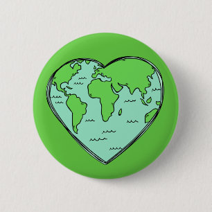 Badge Rond 5 Cm Bouton couleur personnalisée Earth Love
