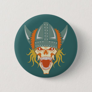 Badge Rond 5 Cm Bouton couleur personnalisée VIKING skull