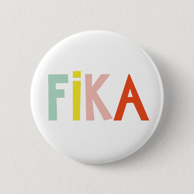 Badge Rond 5 Cm Bouton Couleurs Fika (Devant)