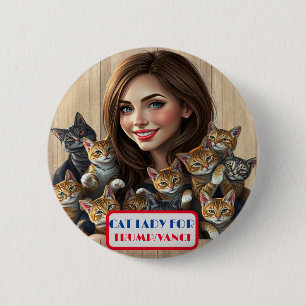Badge Rond 5 Cm Bouton Country Gals Cat Lady pour Trump/Vance