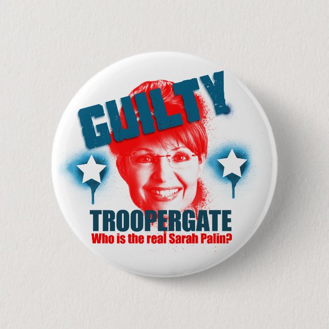 Badge Rond 5 Cm Bouton coupable de Troopergate Sarah Palin (Devant)