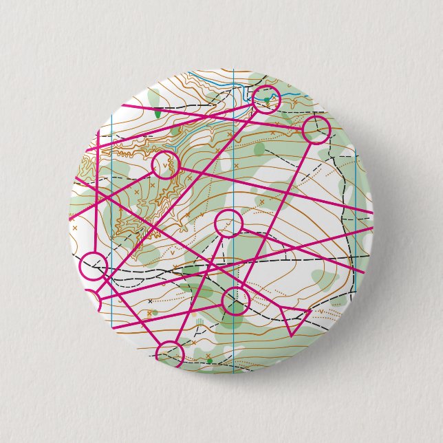 Badge Rond 5 Cm Bouton - cours d'orientation (Devant)