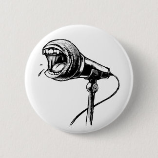 Badge Rond 5 Cm Bouton criard de microphone