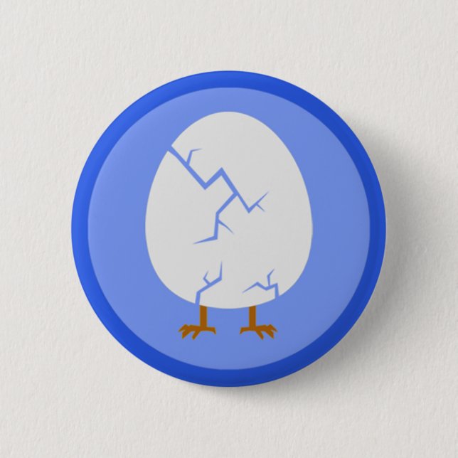 Badge Rond 5 Cm Bouton criqué d'oeufs (Devant)