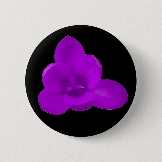 Badge Rond 5 Cm Bouton Crocus violet (Devant)