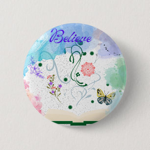 Badge Rond 5 Cm Bouton Croire