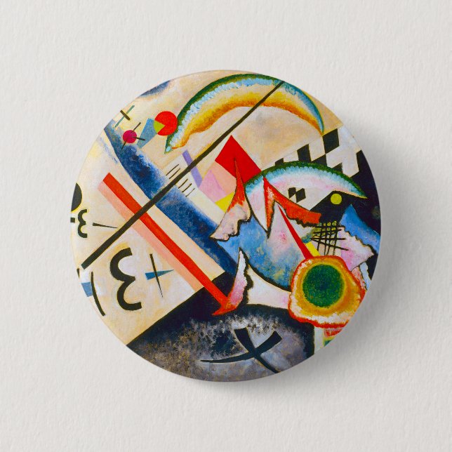Badge Rond 5 Cm Bouton croisé blanc de Kandinsky (Devant)