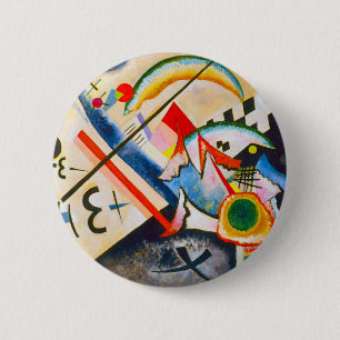 Badge Rond 5 Cm Bouton croisé blanc de Kandinsky