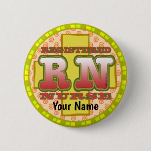 Badge Rond 5 Cm Bouton croisé des lettres de la RN Nurse