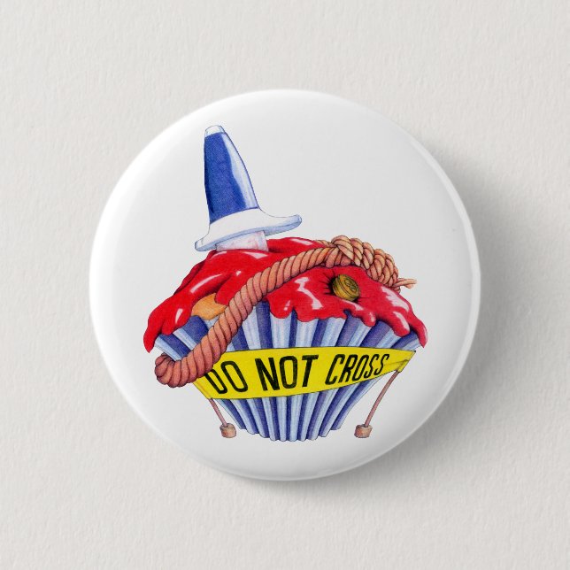 Badge Rond 5 Cm Bouton Cupcake de la scène de crime (Devant)