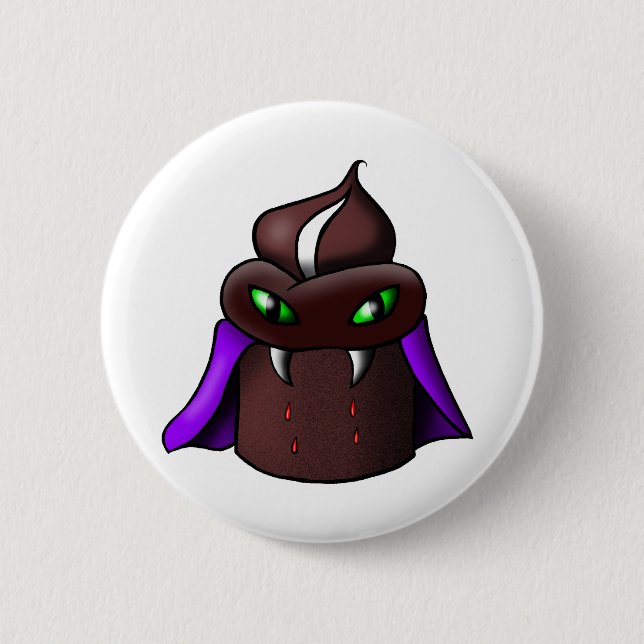 Badge Rond 5 Cm Bouton Cupcake Vampire (Devant)