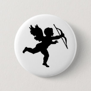 Badge Rond 5 Cm Bouton Cupid Noir