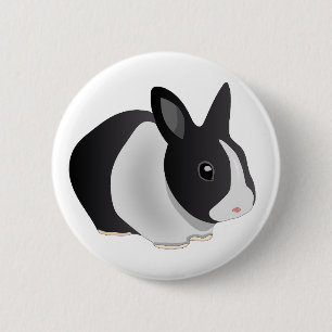 Badge Rond 5 Cm Bouton curieux de lapin