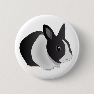 Badge Rond 5 Cm Bouton curieux de lapin