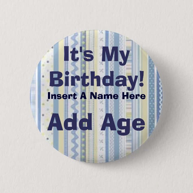 Badge Rond 5 Cm Bouton customisé d'anniversaire (Devant)