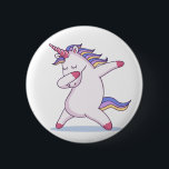 Badge Rond 5 Cm Bouton Dabbing Unicorn<br><div class="desc">Bouton à épingler sur les sacs à dos ou chemises avec drôle de dessin animé de licorne.</div>