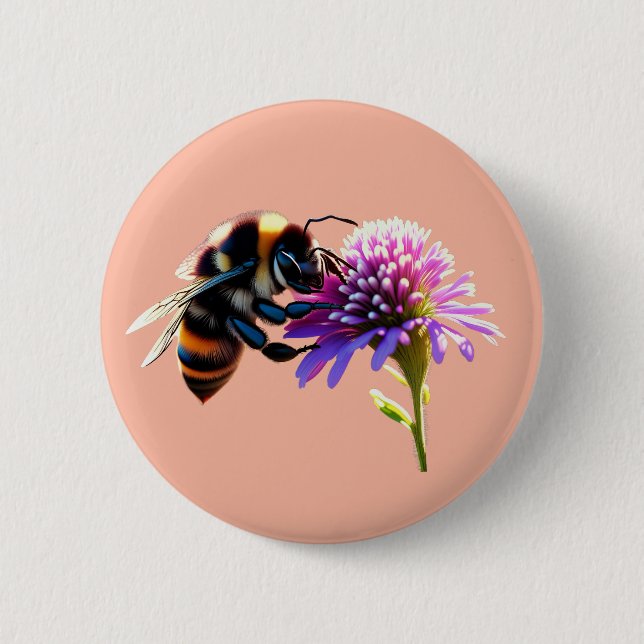 Badge Rond 5 Cm Bouton d'abeille (Devant)
