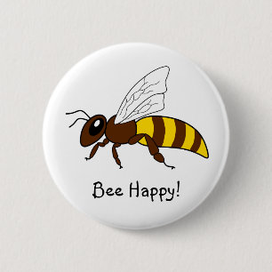Badge Rond 5 Cm Bouton d'abeille