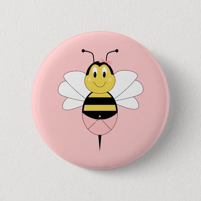 Badge Rond 5 Cm Bouton d'abeille de mai (Devant)