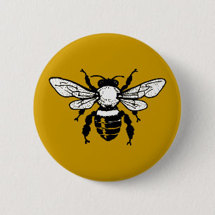 Badge Rond 5 Cm Bouton d'abeille de Mellifera d'api