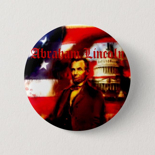 Badge Rond 5 Cm Bouton d'Abraham Lincoln (Devant)