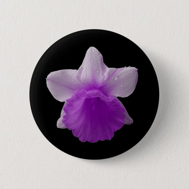 Badge Rond 5 Cm Bouton Daffodil Purple (Devant)