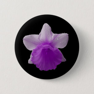 Badge Rond 5 Cm Bouton Daffodil Purple