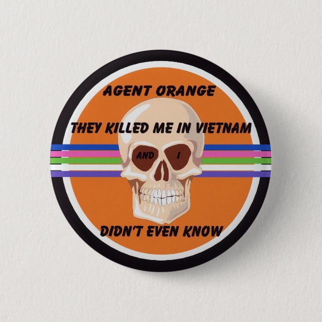 Badge Rond 5 Cm Bouton d'Agent Orange (Devant)