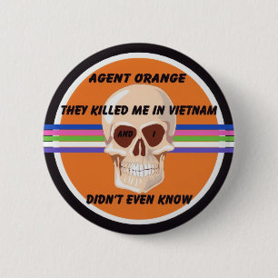Badge Rond 5 Cm Bouton d'Agent Orange
