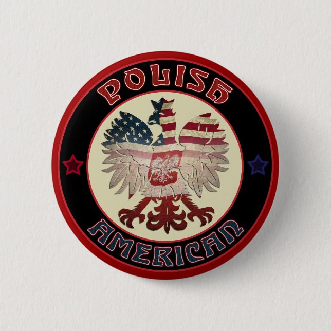 Badge Rond 5 Cm Bouton d'aigle américain polonais (Devant)