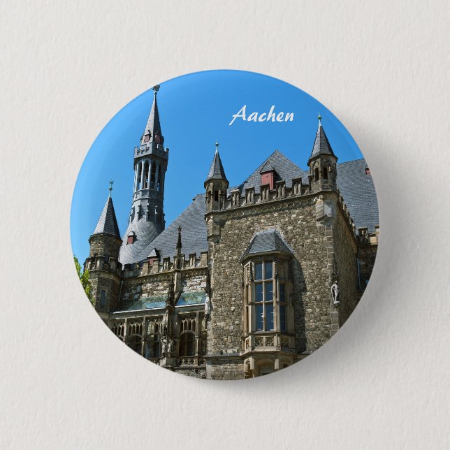 Badge Rond 5 Cm Bouton d'Aix-la-Chapelle (Devant)